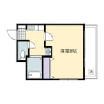 東向きの8帖1K (間取)