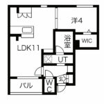 広々38.2㎡の1LDK(間取)