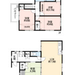 4LDK+ロフト・屋根裏収納(間取)