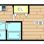 南向き洋室7帖の1K(間取) 南向き洋室7帖の1K(間取)
