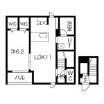 50.62㎡の1LDK(間取)