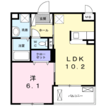 広々1LDK(間取)