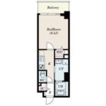 約8.5帖のゆとりのあるお部屋です(間取)